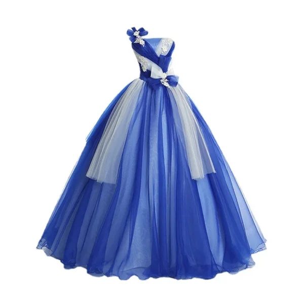Royal Blue Prom Dress One Shoulder Long Evening Party Dress - Image 5